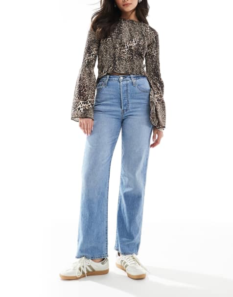 Levi's – Ribcage – Gerade geschnittene, knöchellange Jeans in Hellblau - view 1