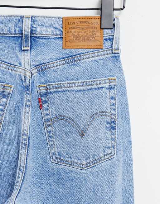 Levi s Ribcage Gerade geschnittene knochellange Jeans in Hellblau ASOS