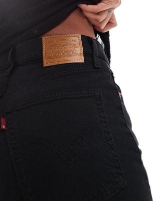 Levi's Ribcage High Rise Full Length Jeans In Black