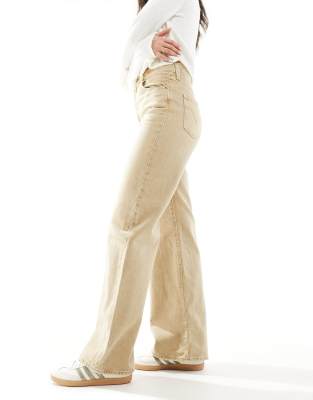 Levi's Ribcage High Rise Wide Leg Jeans In Neutral