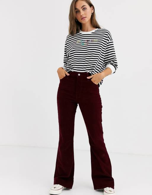 levis ribcage corduroy high rise straight leg trousers