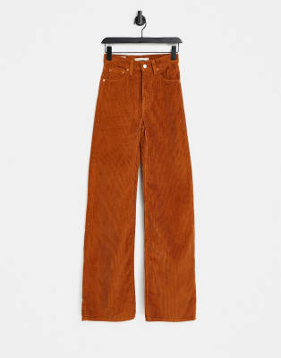 high waisted wide leg corduroy pants