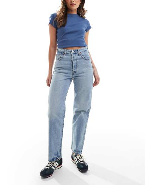 Levi's ribcage straight ankle jeans in bleach wash 