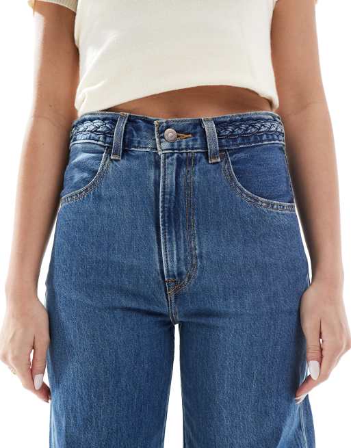 Levi's - Ribcage - Jean ample avec taille haute effet tressé - Bleu moyen , 5 de 5