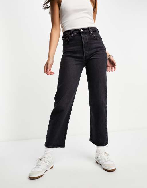 Levis ribcage hot sale jeans black