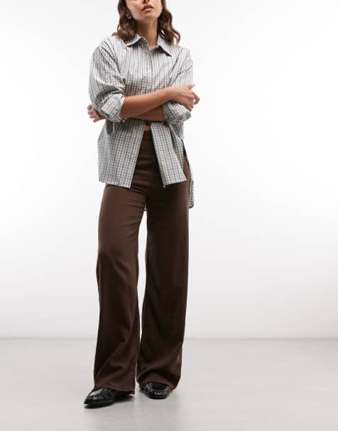Levi's Ribcage jean wide leg en mélange de lin marron - view 1