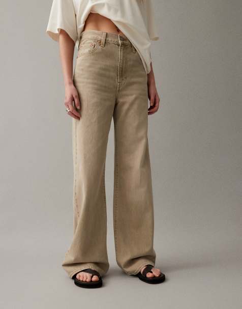 Levi's - Ribcage - Jeans a fondo ampio color pietra - view 1