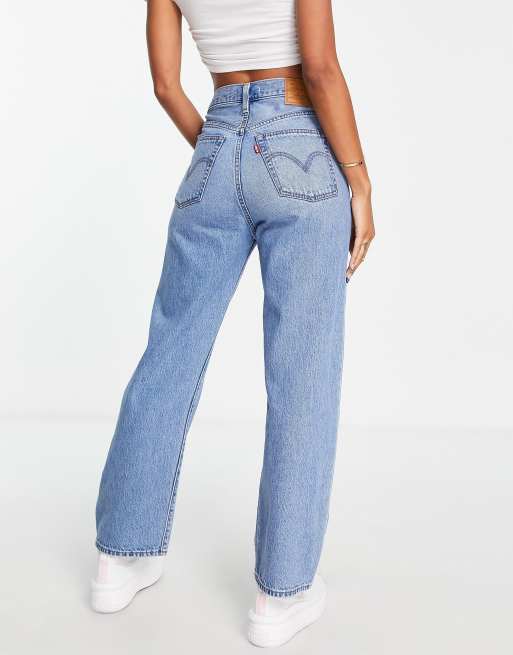 Levi's - Ribcage - Jeans dritti alla caviglia lavaggio chiaro a vita super alta, 4 di 4