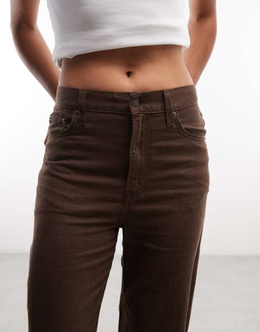 Levi's Ribcage jeans med vida ben i brun, 5 av 5