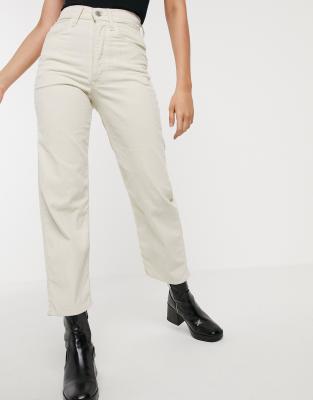 Levi's - Ribcage - Jeans met wijde pijpen in ecru | ASOS