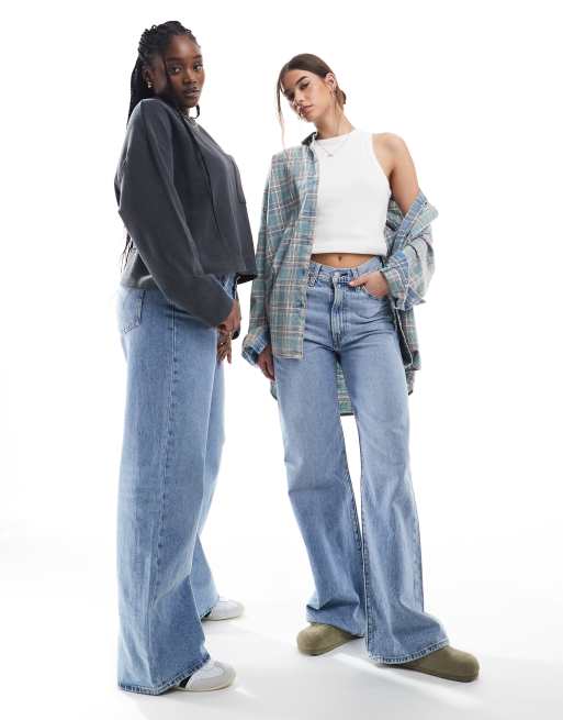 Levi's - Ribcage - Jeans met wijde pijpen in lichtblauwe wassing , 3 van 6