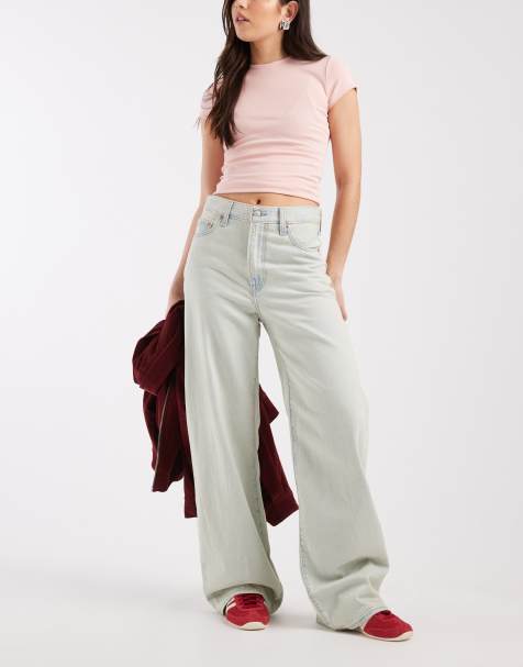 Levi's – Ribcage – Jeans mit weitem Bein in Hellblau - view 1