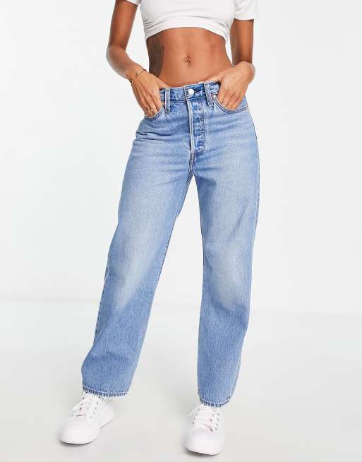 Levi's - Ribcage - Lysvaskede ankellange jeans med lige ben og super høj talje, 3 af 4