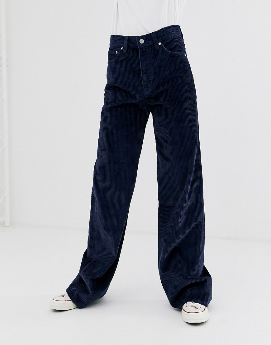 Levi's – Ribcage – Marinblå vida jeans