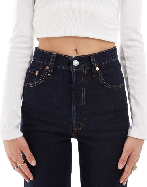 Levi's – Ribcage – Mörkblå, hellånga, raka jeans , 5 av 5