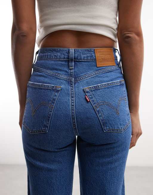 Levi's – Ribcage – Mörktvättade, ankellånga jeans med raka ben, 4 av 5