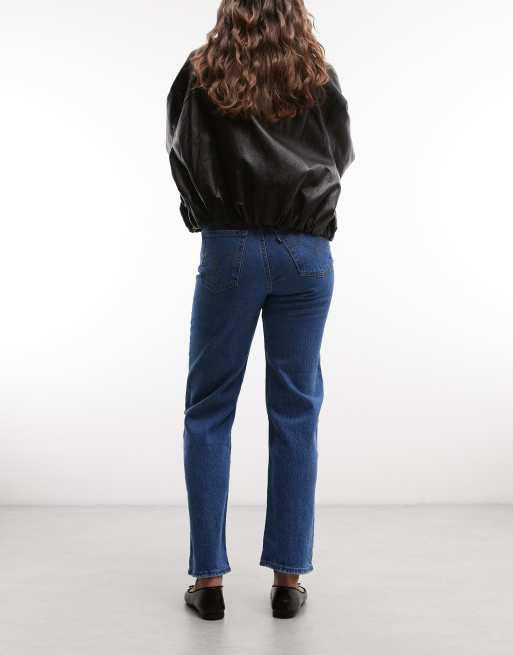 Levi's – Ribcage – Mörktvättade, ankellånga jeans med raka ben, 5 av 5