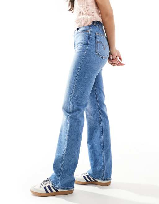Levi's – Ribcage – Niebieskie, pełnej długości jeansy o prostym kroju, 2 z 5