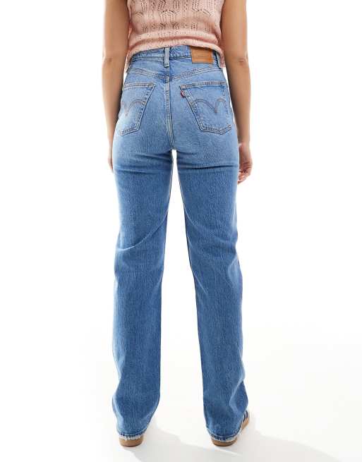 Levi's – Ribcage – Niebieskie, pełnej długości jeansy o prostym kroju, 3 z 5