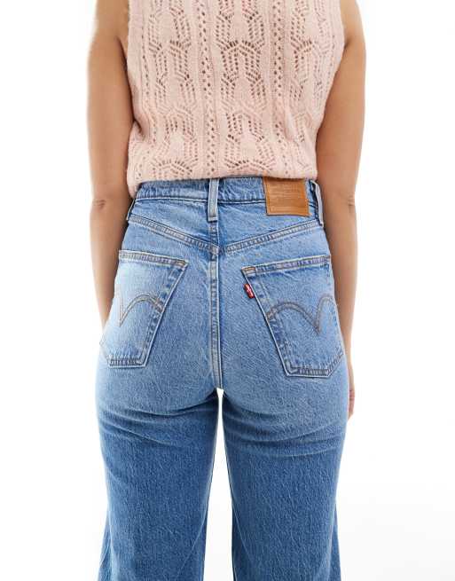Levi's – Ribcage – Niebieskie, pełnej długości jeansy o prostym kroju, 5 z 5