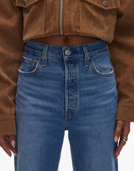 Levi's – Ribcage – Niebieskie proste jeansy do kostek , 5 z 5