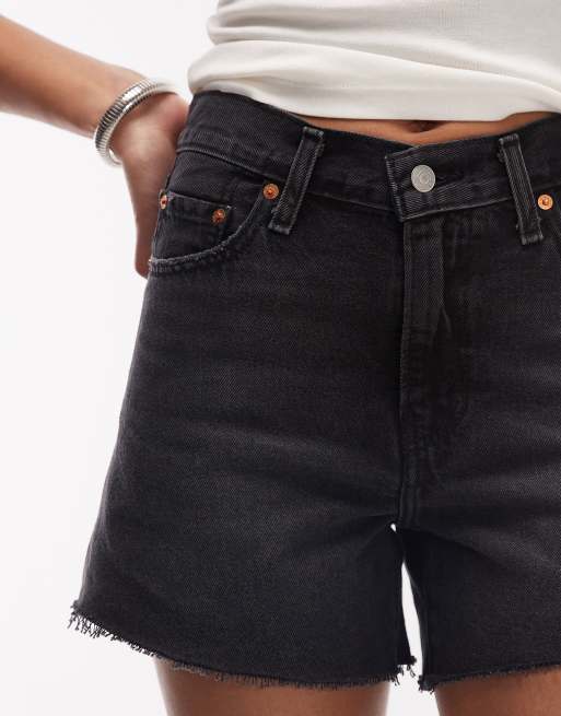 Levi's - Ribcage - Pantaloncini di jeans nero slavato, 5 di 5