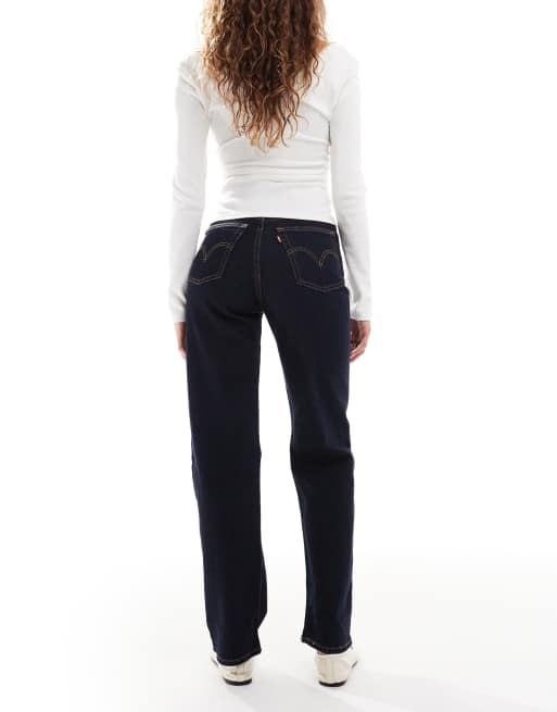 Levi's – Ribcage – Pełnej długości jeansy o prostym kroju w kolorze indygo , 2 z 5