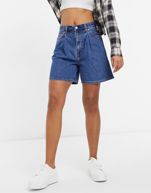 Top 56+ imagen levi’s ribcage pleated shorts