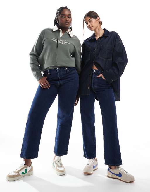 Levi's - Ribcage - Rechte jeans met enkellengte in donkerblauw