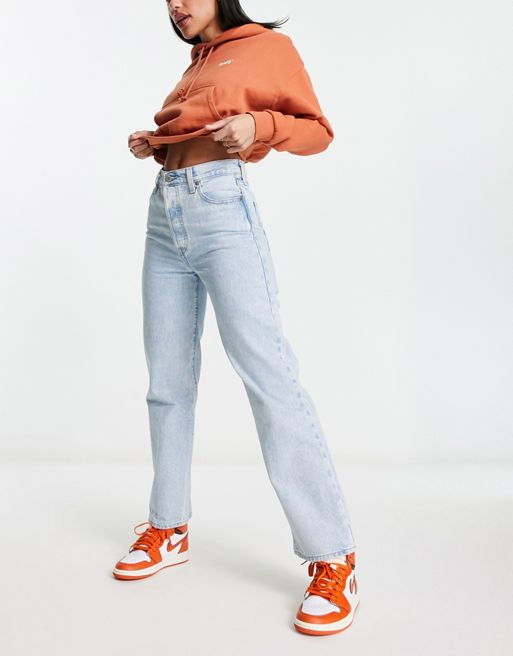 Levi's ribcage ripped crop jean in light wash | ASOS
