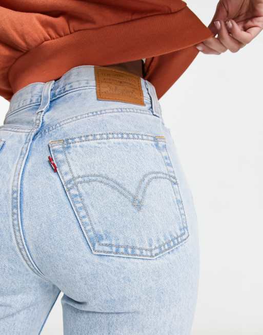 Levi's ribcage ripped crop jeans in light wash | ASOS