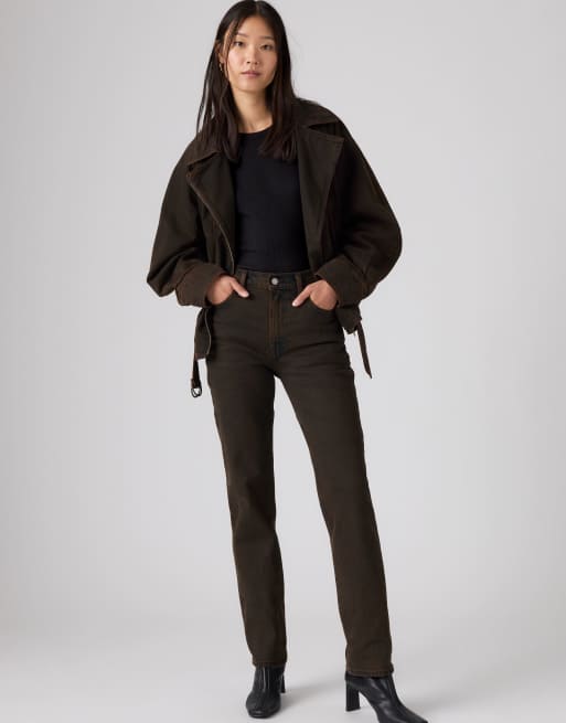 Levi's Ribcage slim jeans in brown, 3 of 4