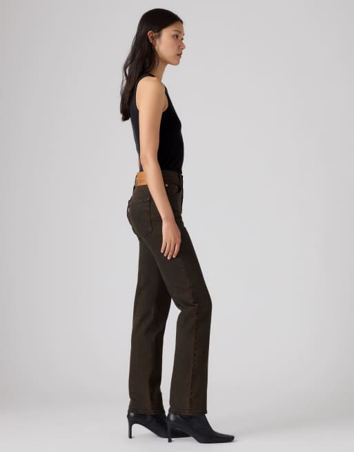 Levi's Ribcage slim jeans in brown, 4 of 4