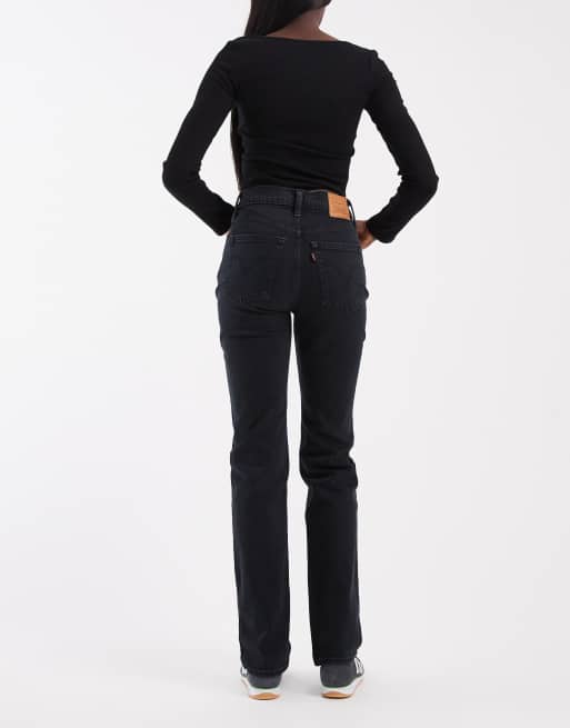 Levi's Ribcage slim jeans in zwart, 3 van 5