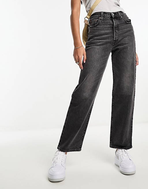 Levi's Ribcage straight ankle fit jean in light grey | ASOS