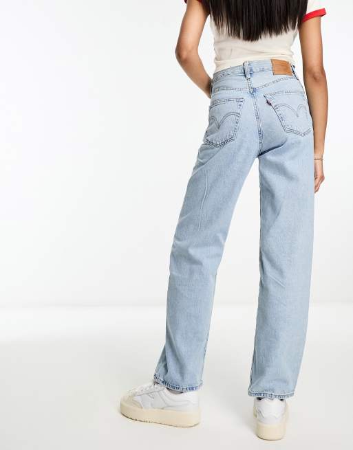 Levi's ribcage straight leg ankle jeans in mid wash