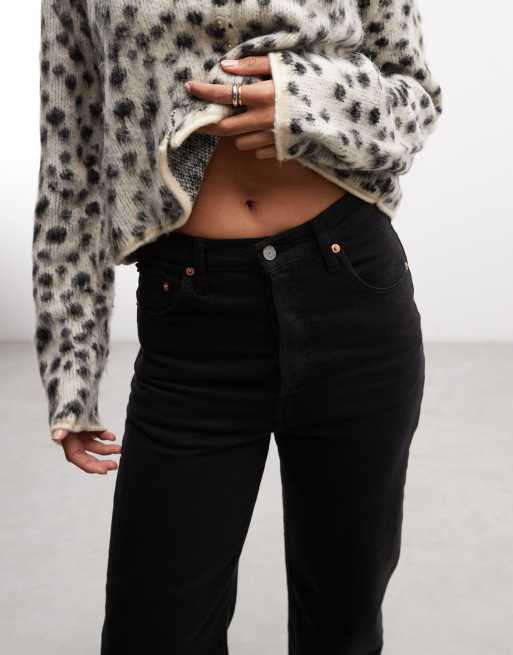 Levi's ribcage straight ankle jeans in black , 2 of 5