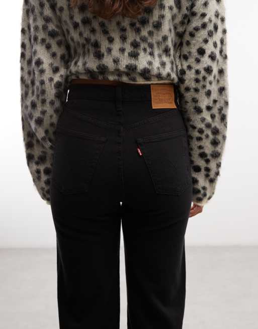 Levi's ribcage straight ankle jeans in black , 4 of 5