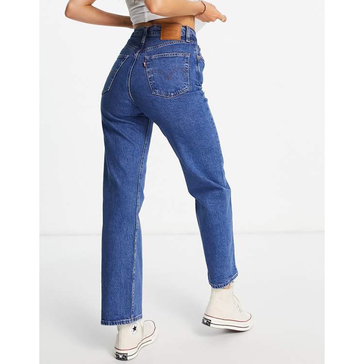 Levi's ribcage straight ankle jeans in blue | ASOS