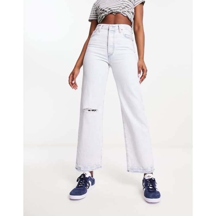 Levi's ribcage straight ankle jeans in light blue | ASOS