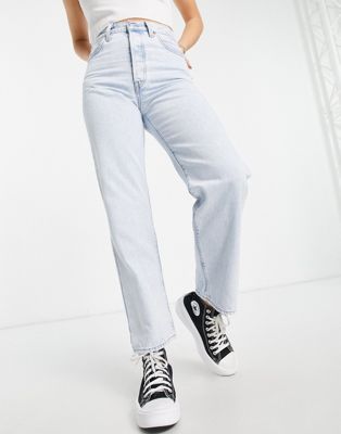 Levi's ribcage straight ankle jeans in light wash blue  - ASOS Price Checker