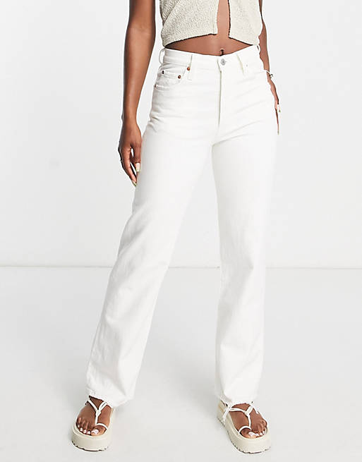 Levi's ribcage straight ankle jeans in white | ASOS