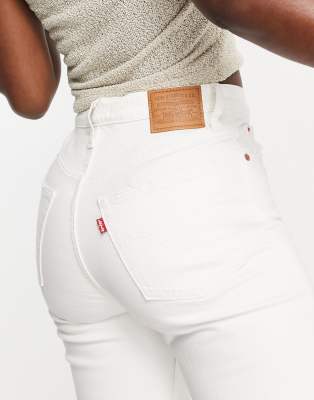 Levi's ribcage straight ankle jeans in white | ASOS