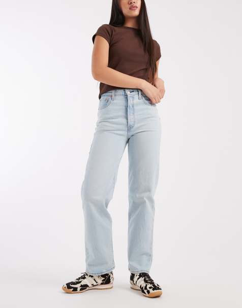 Levi's ribcage straight denim jeans in light blue - view 1