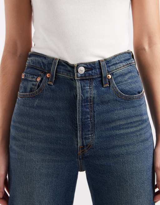 Levi's ribcage straight full length jeans in mid wash, 4 of 5