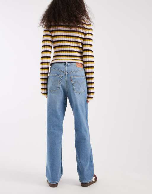 Levi's Ribcage straight jeans i mellemblå denim, 3 af 5