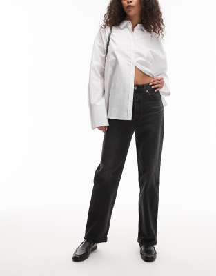 Levi's - Ribcage - Straight Jeans in verwaschenem Schwarz