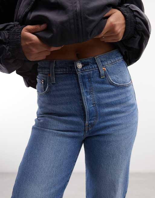 Levi's Ribcage Straight Jeans in voller Länge in mittlerer Waschung, 3 von 5
