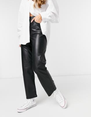 ankle grazer leather trousers