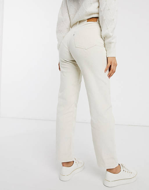 Machtig straf roterend Levi's Ribcage straight leg ankle grazer jeans in cream | ASOS